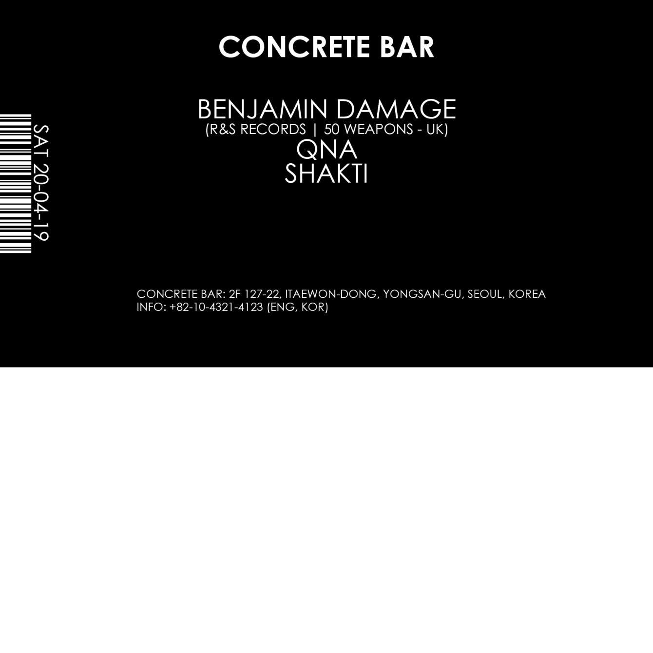 Benjamin Damage (R&S Records - 50 Weapons - UK) - フライヤー表