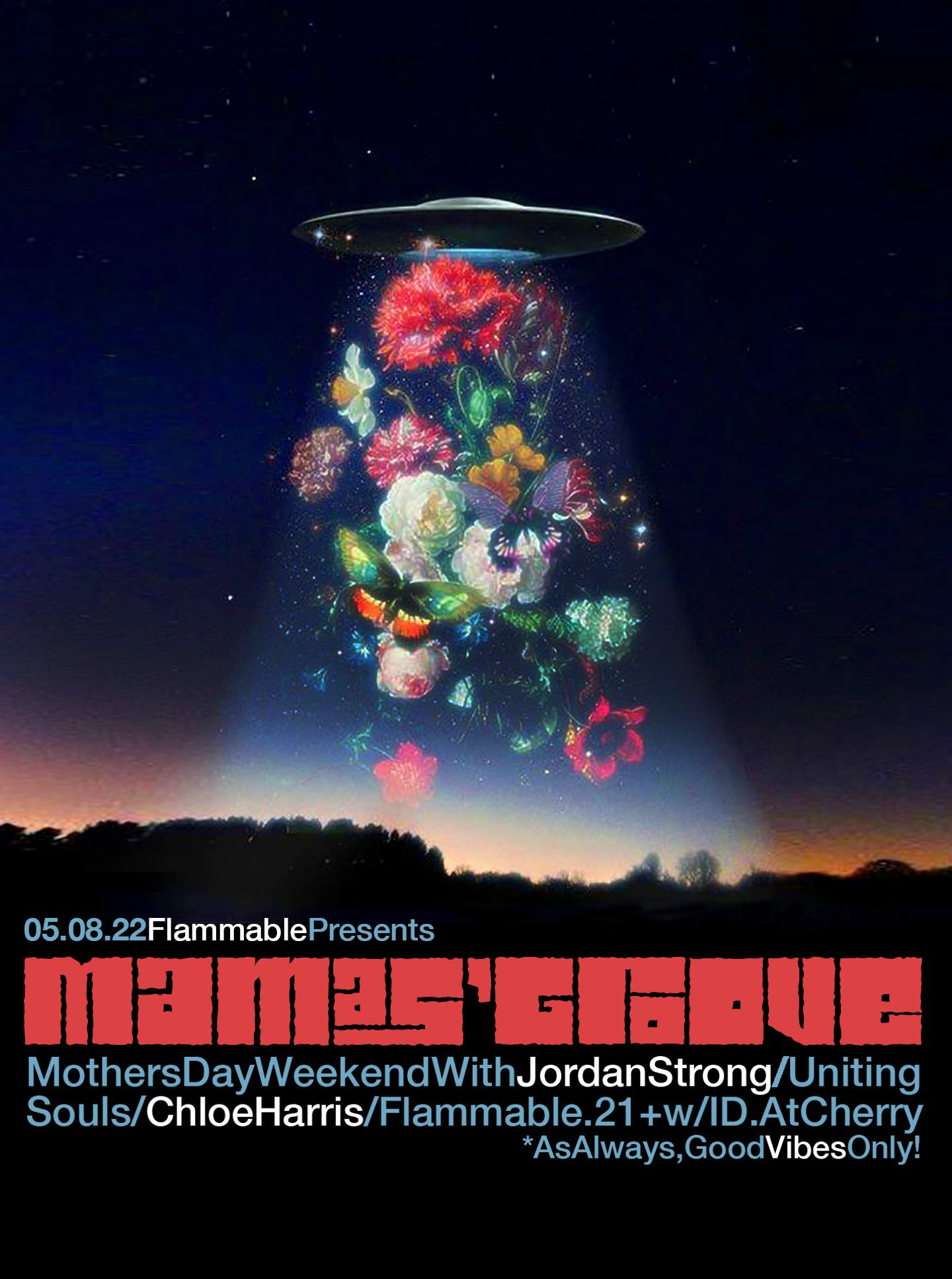 Flammablepresents: MAMAS'GROOVE! with Jordan Strong & Chloe Harris - Página frontal