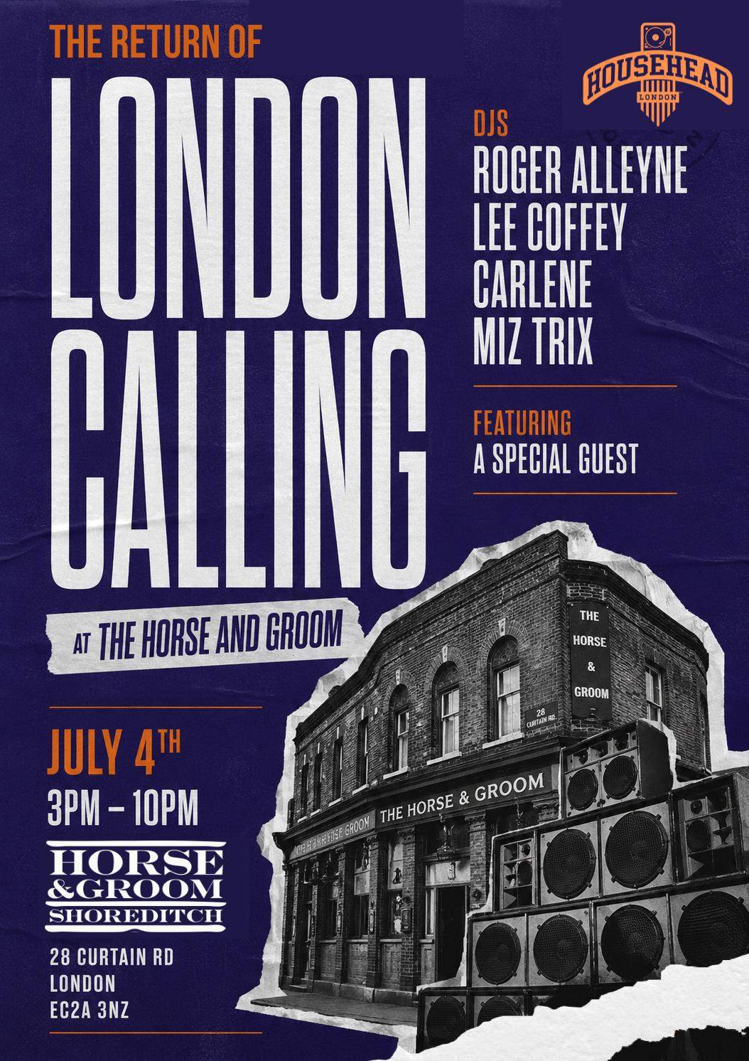 London Calling free daytime party cover
