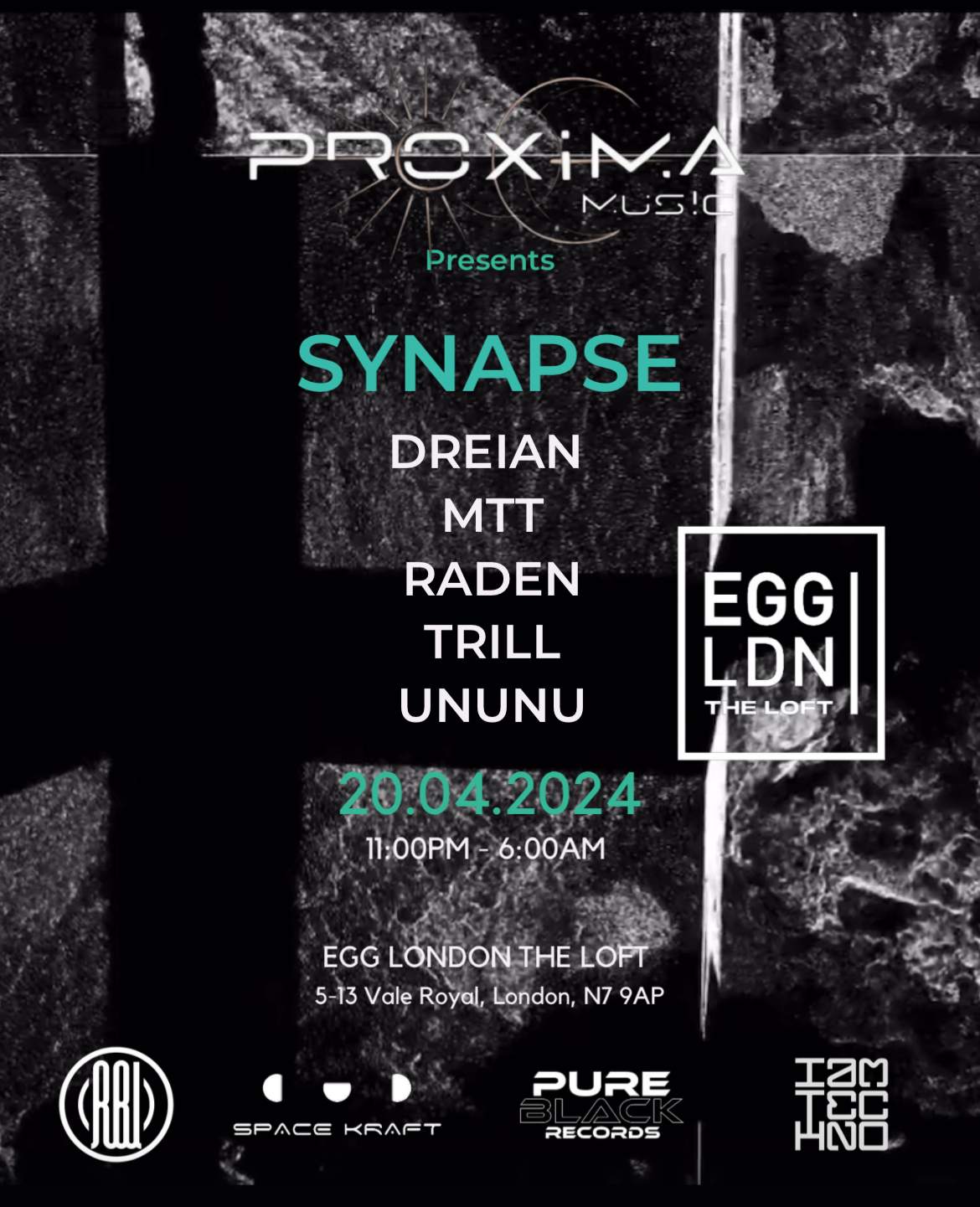 Egg London & PROXIMA presents Synapse - フライヤー表