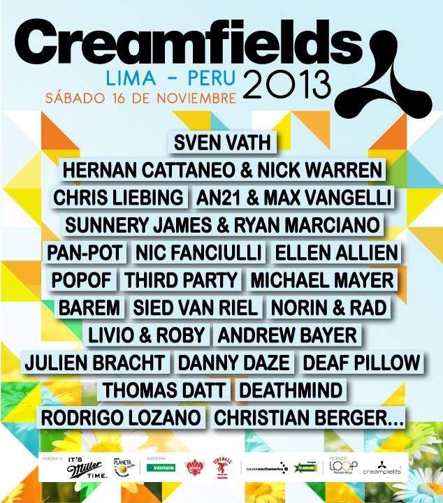 Creamfields Peru 2013 - Página frontal