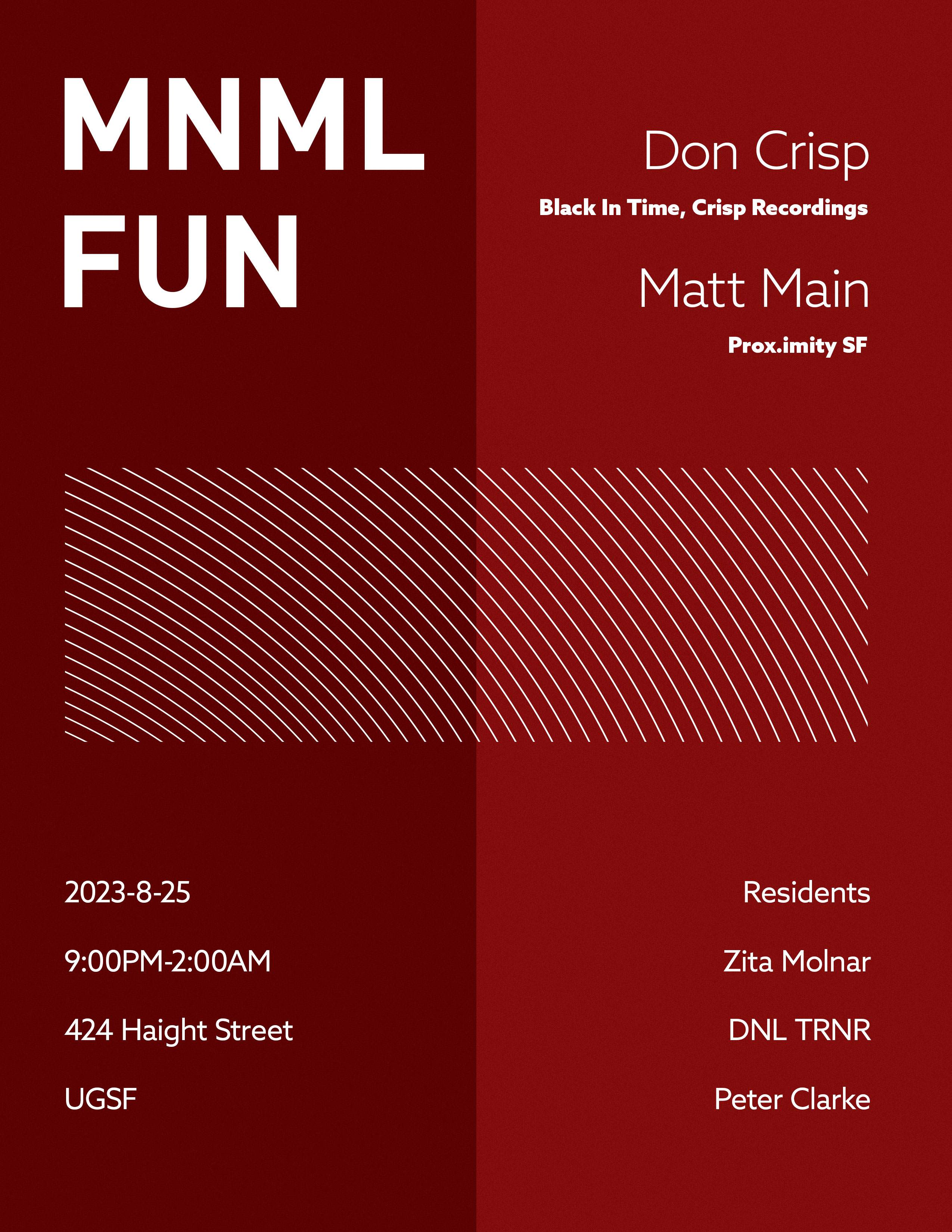 MNML:FUN with Don Crisp and Matt Main - フライヤー表