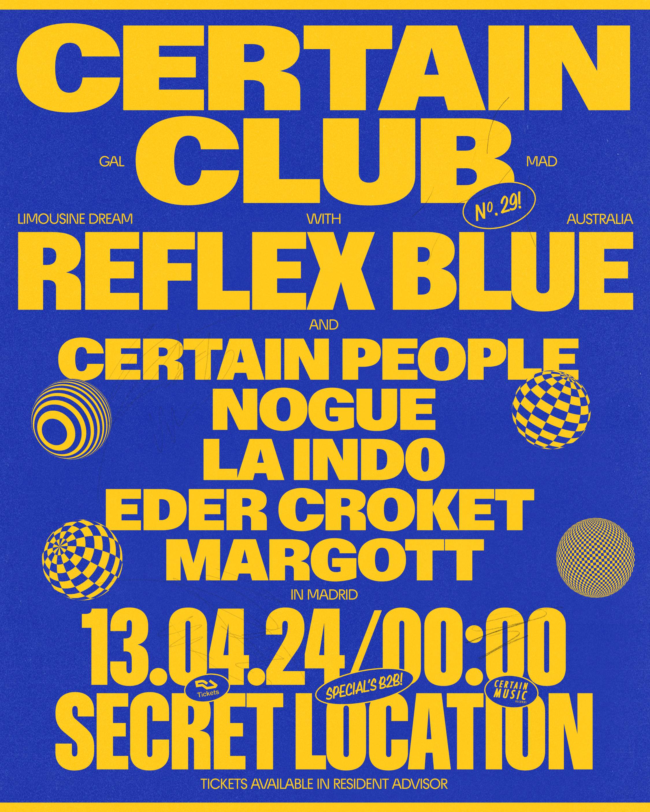 CERTAIN CLUB #29 presenta Reflex Blue - Página frontal