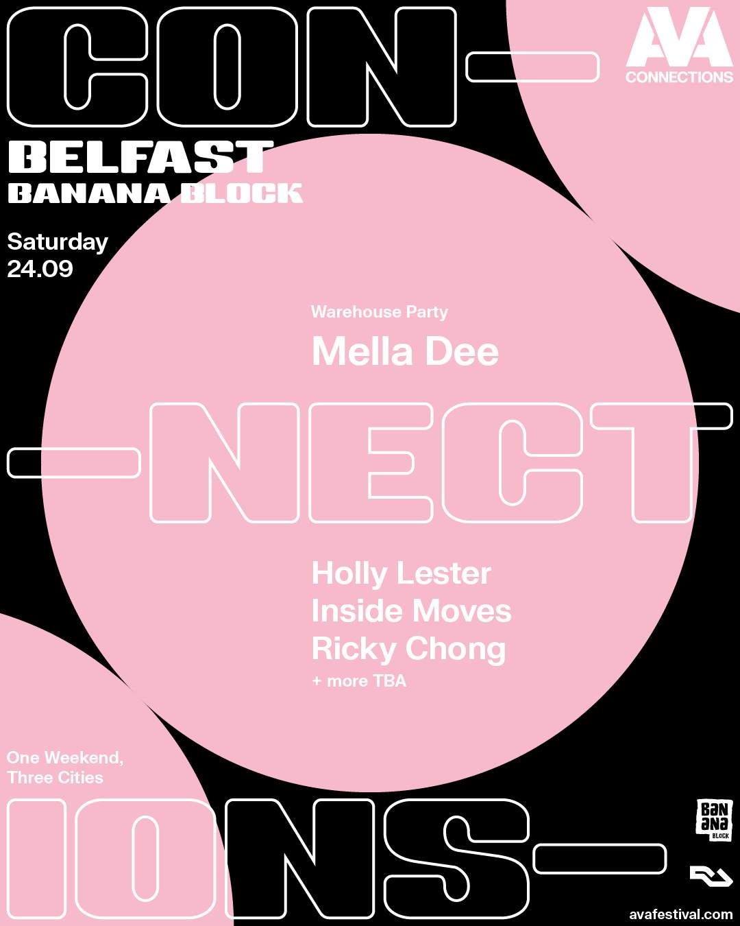 AVA Connections - Belfast Warehouse Party: Mella Dee, Holly Lester, Inside Moves, Ricky Chong - Página frontal