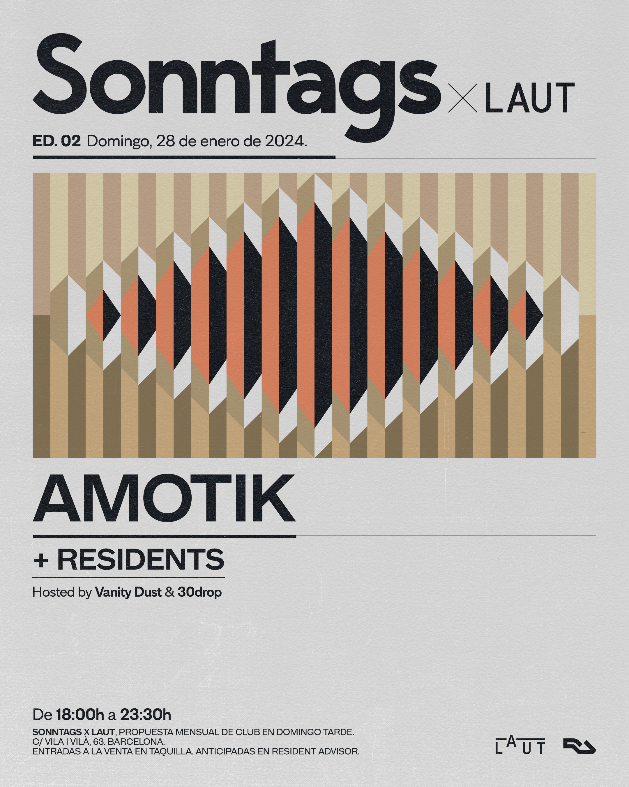 Sonntags x LAUT: Amotik + Residents - フライヤー表