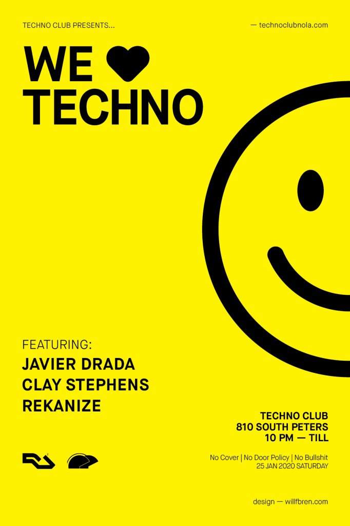 Techno Club presents We Love Techno Feat. Rekanize - フライヤー表