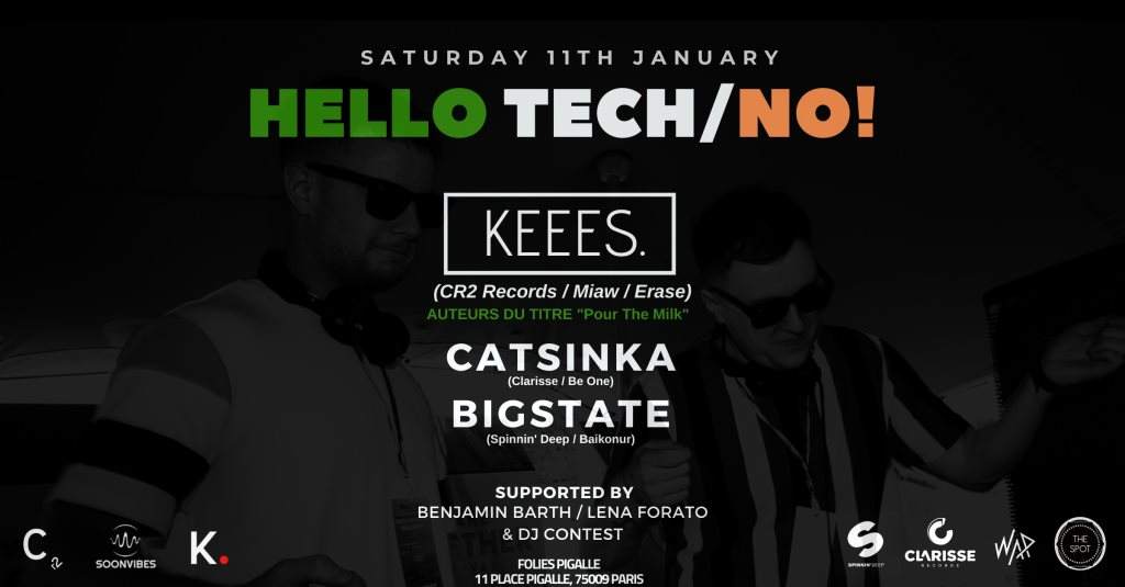 Hello Tech/No! with Keees. x Catsinka x Bigstate (0H/12h) - フライヤー表