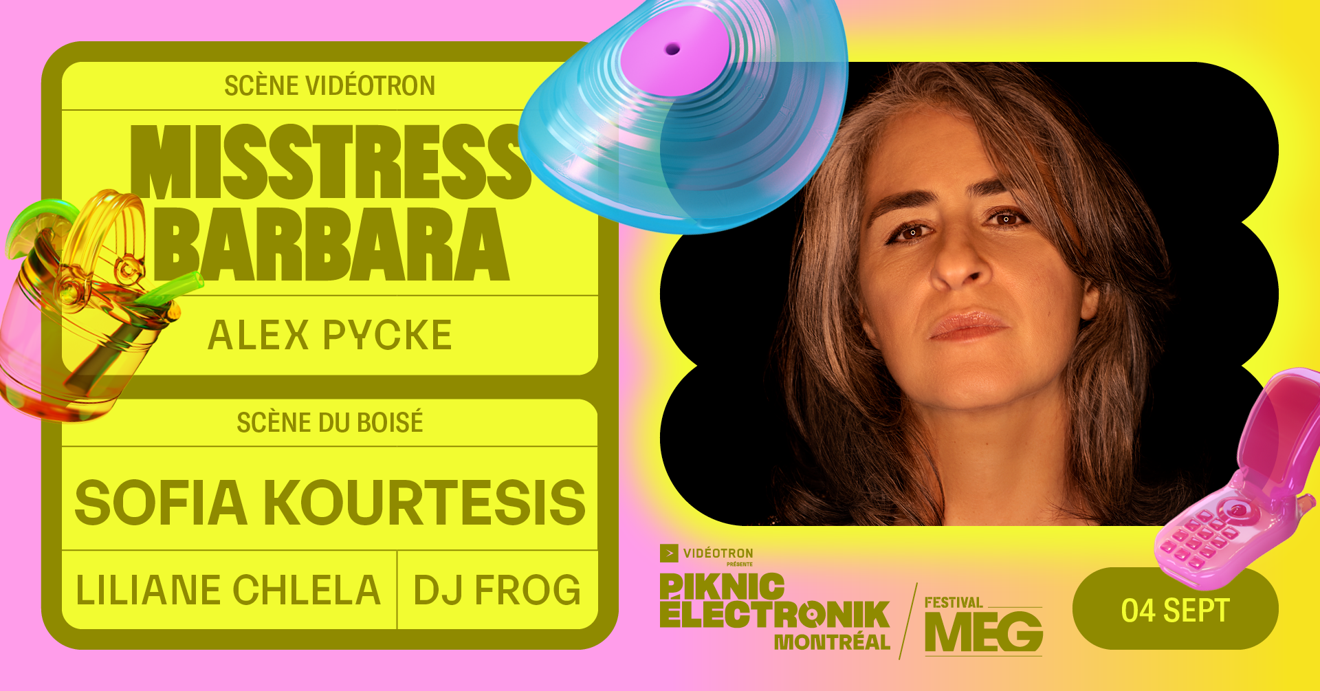 Piknic Électronik MTL #13 - MEG: Misstress Barbara / Sofia Kourtesis - フライヤー表