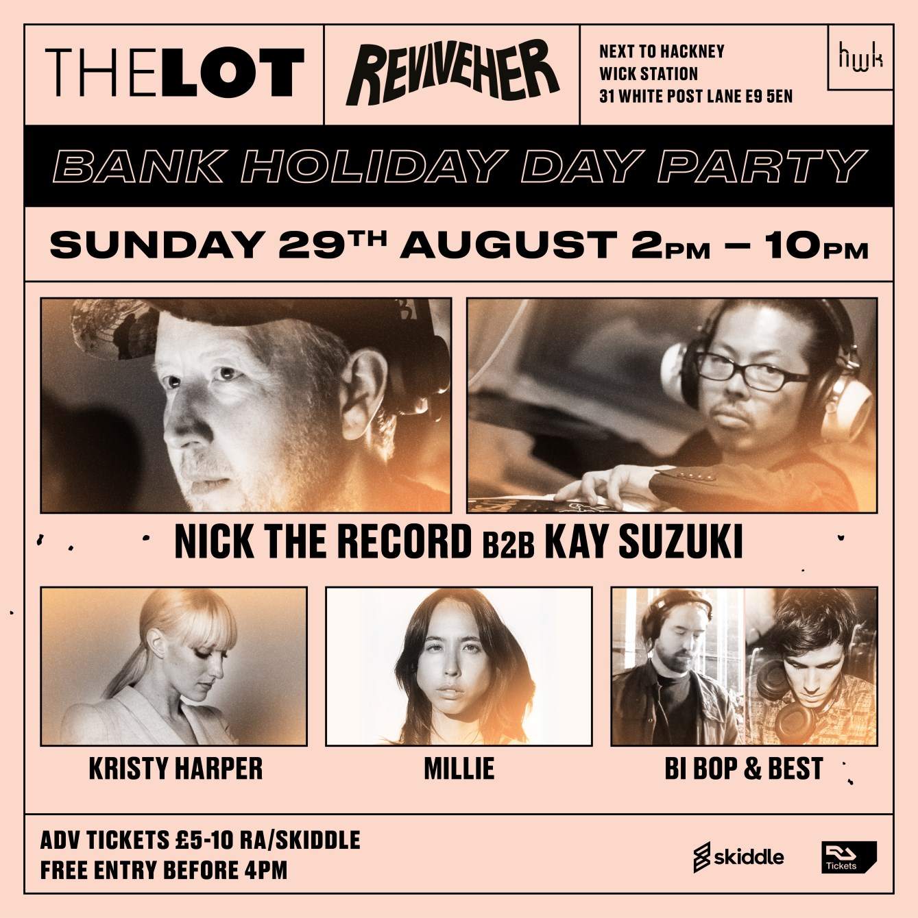 REVIVEHER Bank Holiday Day Party - Nick The Record B2B Kay Suzuki, Kristy Harper & Millie - Página frontal