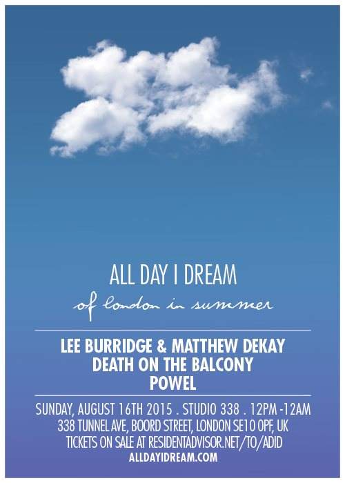 All Day I Dream of London in Summer w Lee Burridge, Matthew Dekay, Death On The Balcony & Powel - Página frontal
