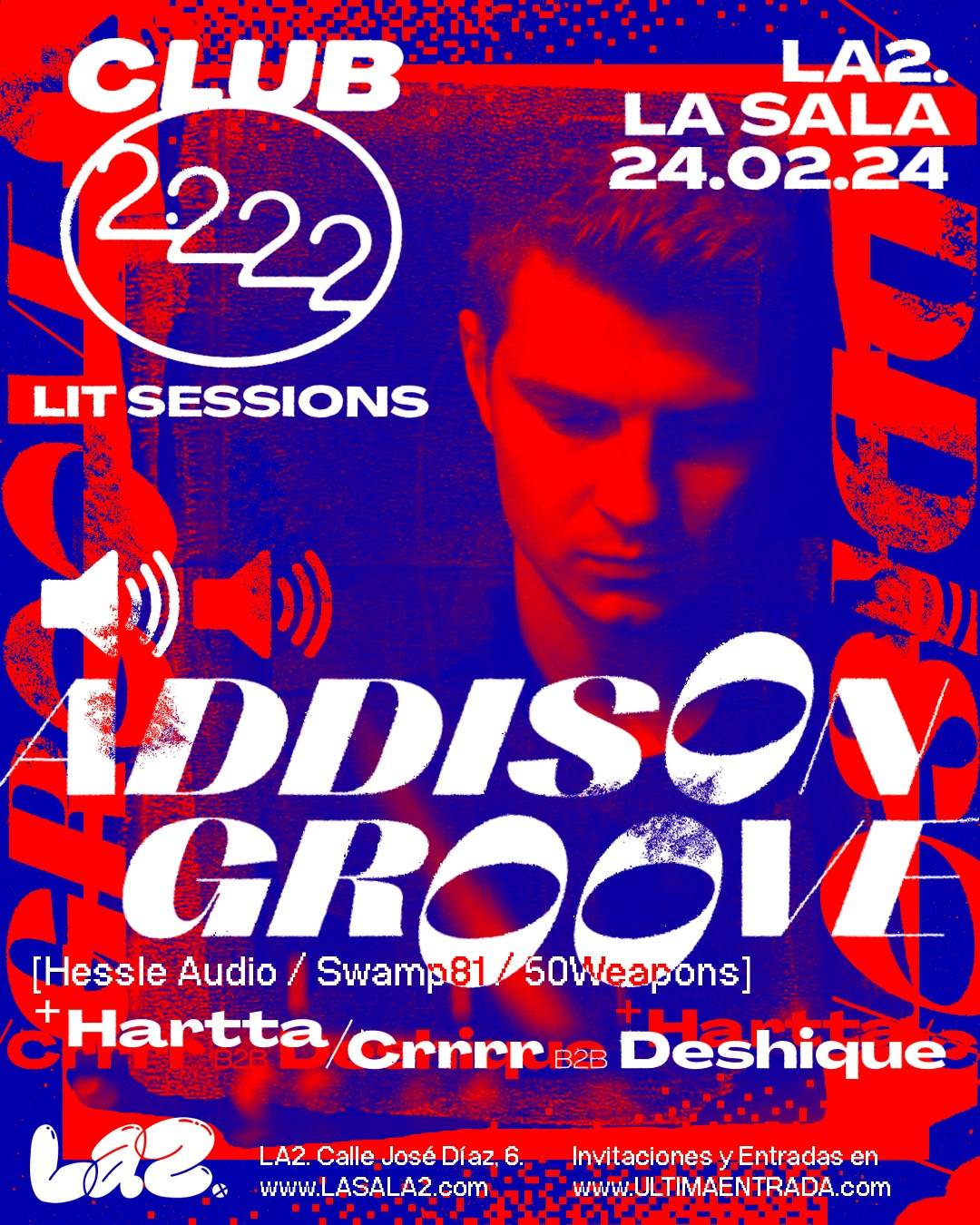 Club 2.222 · Lit Sessions: Addison Groove - フライヤー表