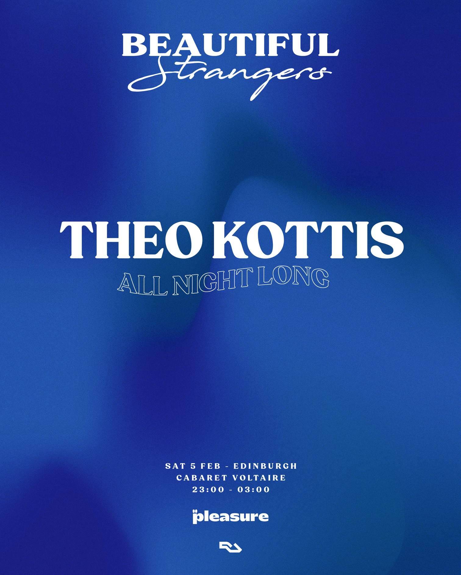 Pleasure x Beautiful Strangers: Theo Kottis (All Night Long) - フライヤー表