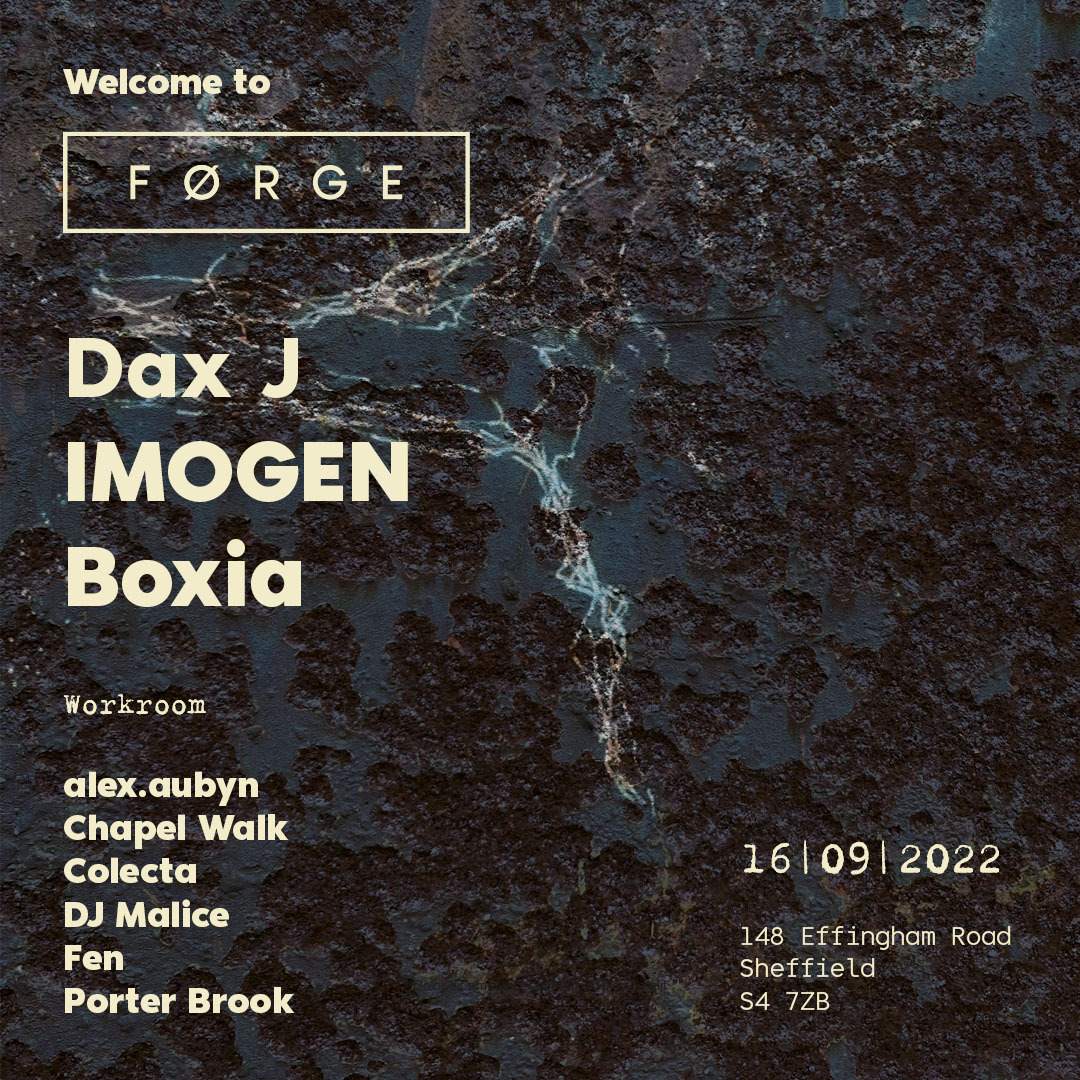 Welcome to FØRGE: Dax J, IMOGEN, Boxia - Página frontal