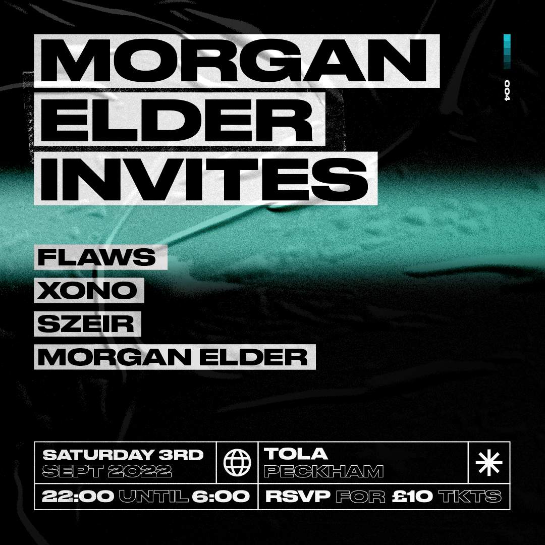 Morgan Elder Invites with FLAWS, Szier & Xono - Página frontal