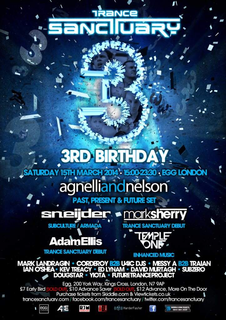 Trance Sanctuary 3rd Birthday - Daytime Party - フライヤー表