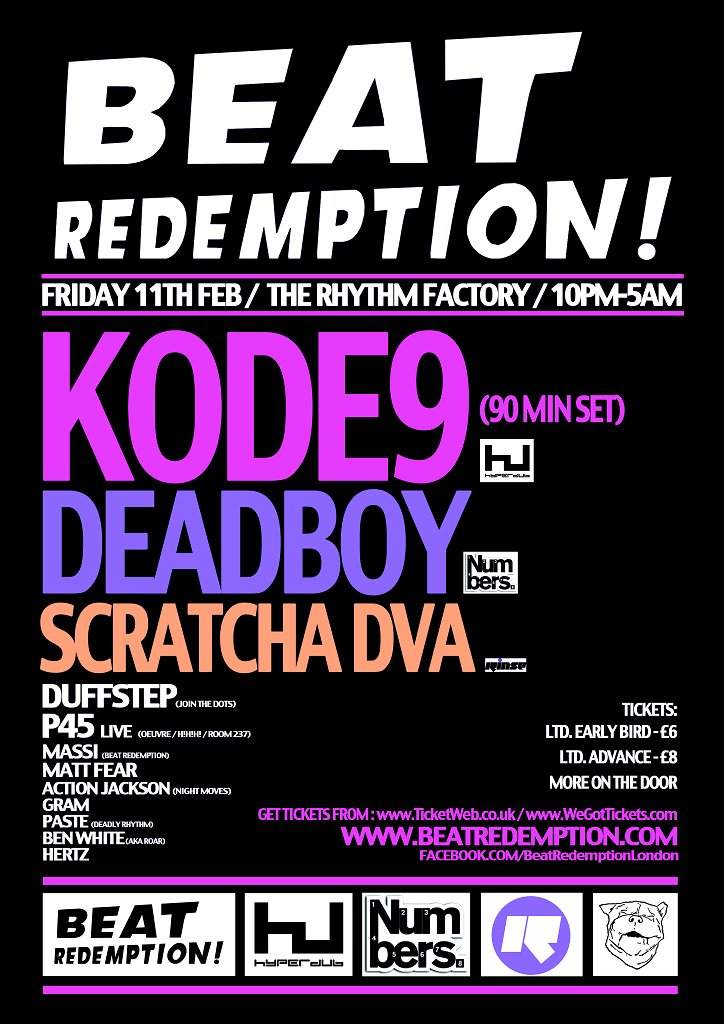 Beat Redemption feat Kode 9, Deadboy, Scratcha, Duffstep - Página frontal