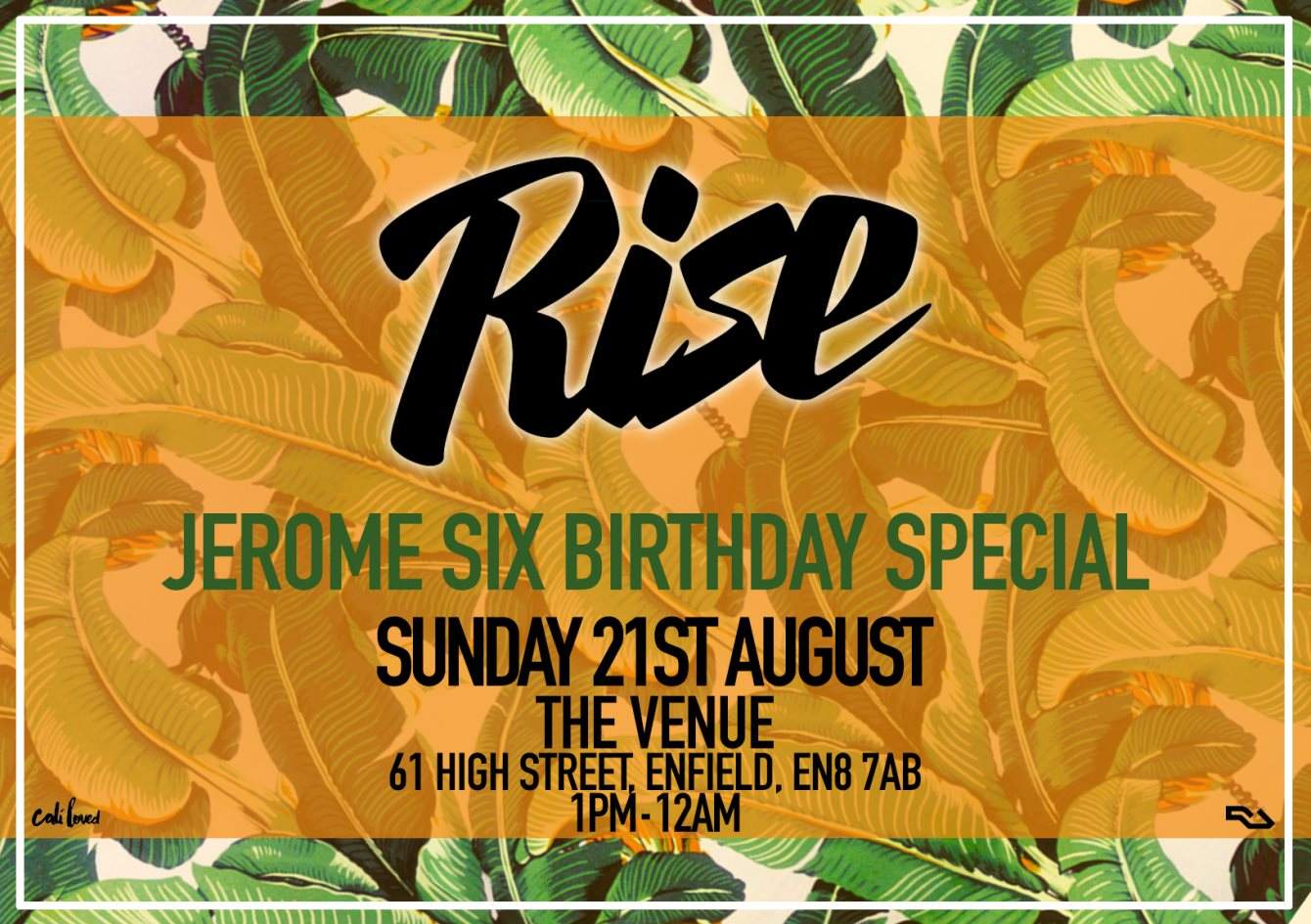 Rise: Day Party - Jerome Six Birthday W/ Lance Morgan - Página frontal