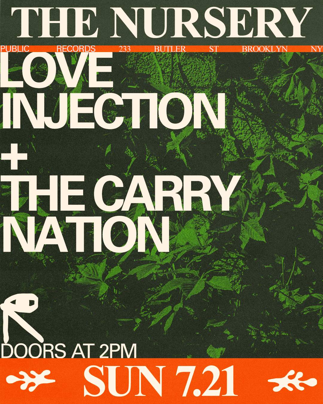 Love Injection + The Carry Nation in The Nursery - Página frontal