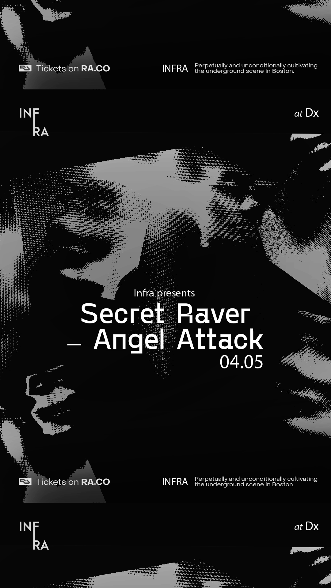 Infra presents Secret Raver & Angel Attack - フライヤー裏