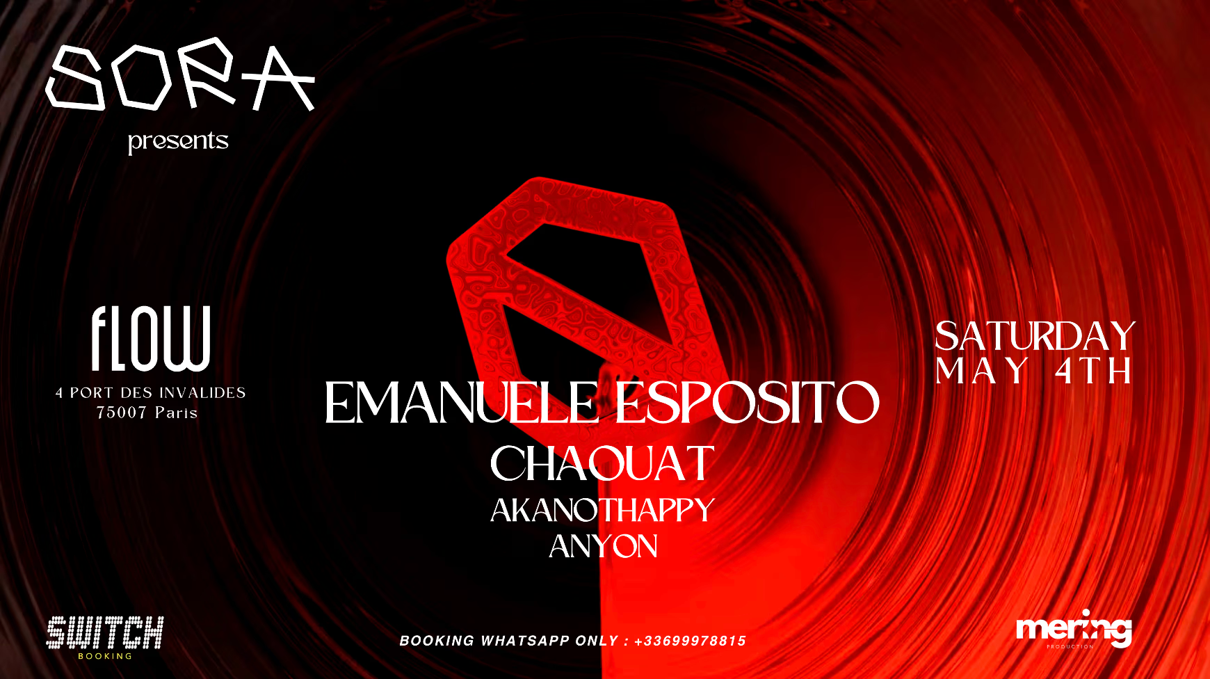 Sora W/ Emanuele Esposito - Chaouat - AkaNothappy- Anyon - フライヤー表