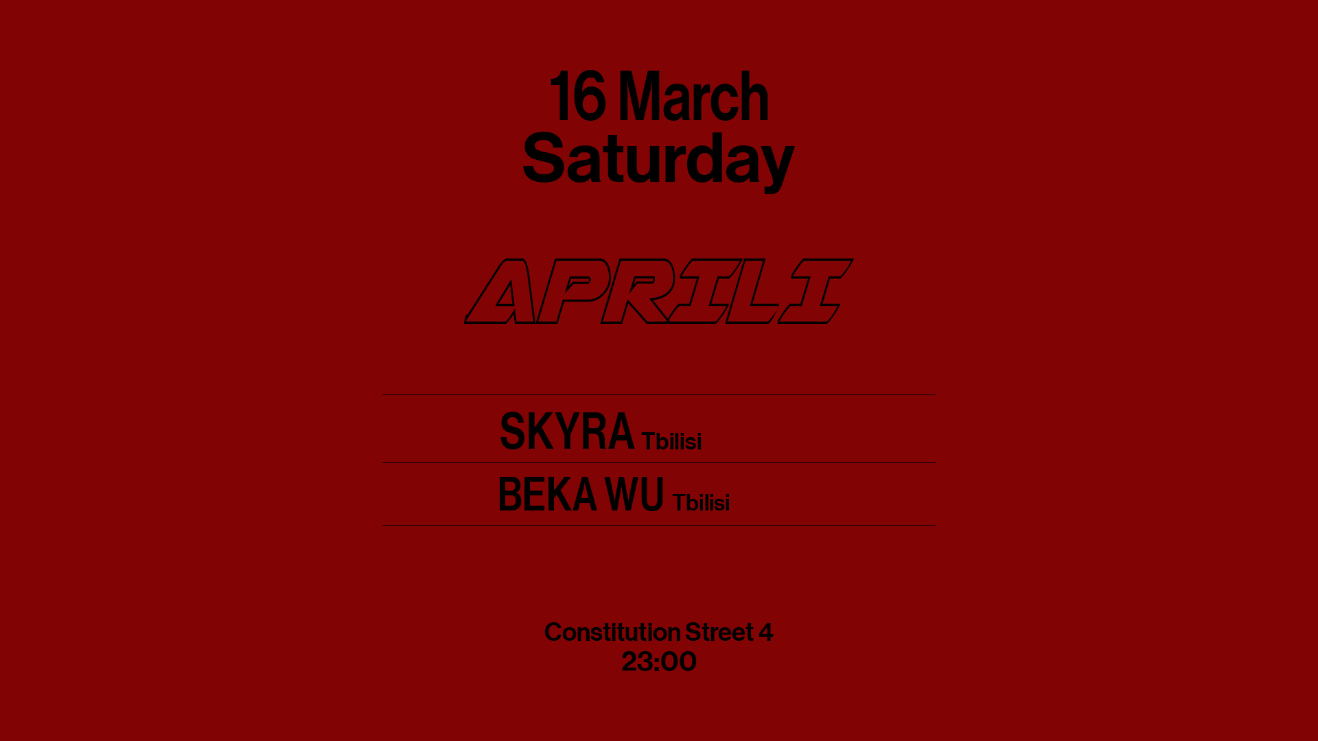 Aprili-skyra/Beka Wu - フライヤー表