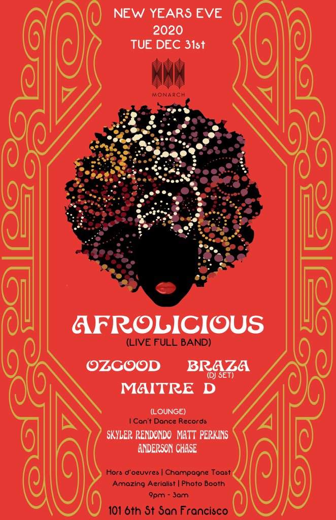 Afrolicious (Live) ~ New Year's Eve 2020 - フライヤー表