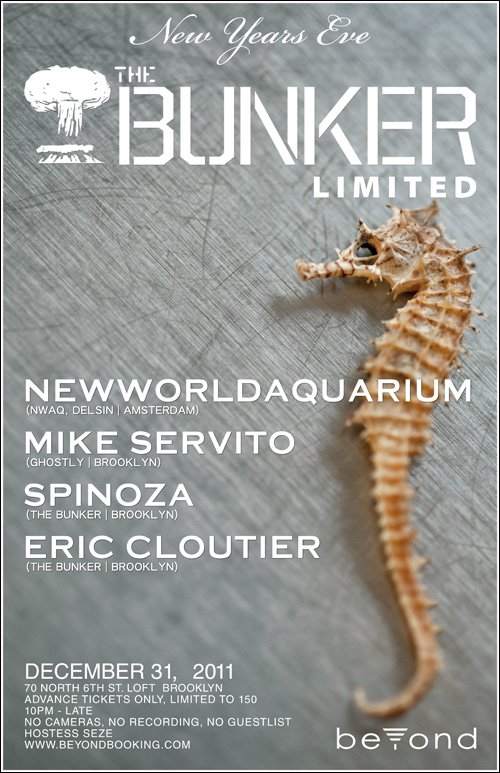 The Bunker Limited New Years Eve with Newworldaquarium and Mike Servito - Página frontal