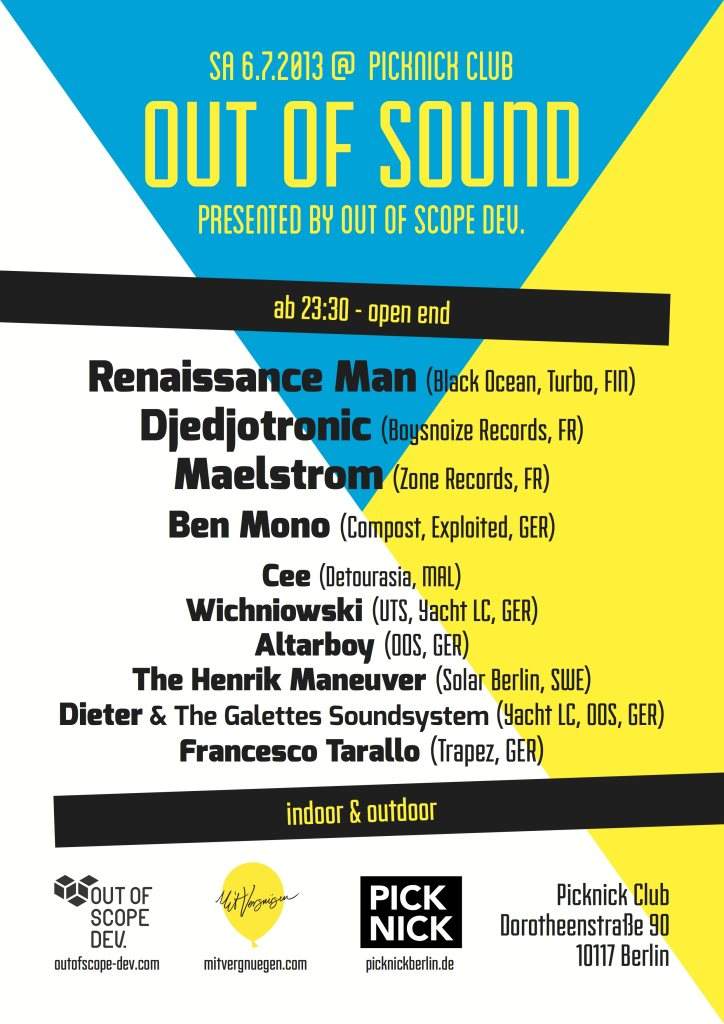 out of Scope dev. presents: out of Sound - フライヤー表