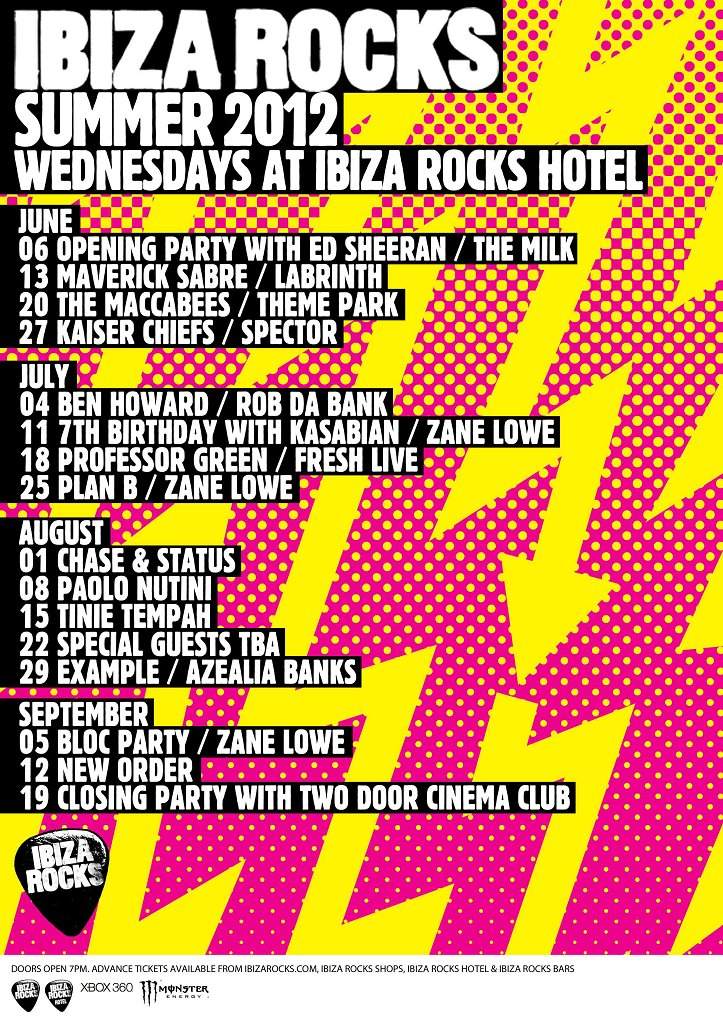Ibiza Rocks with The Maccabees / Theme Park - フライヤー表