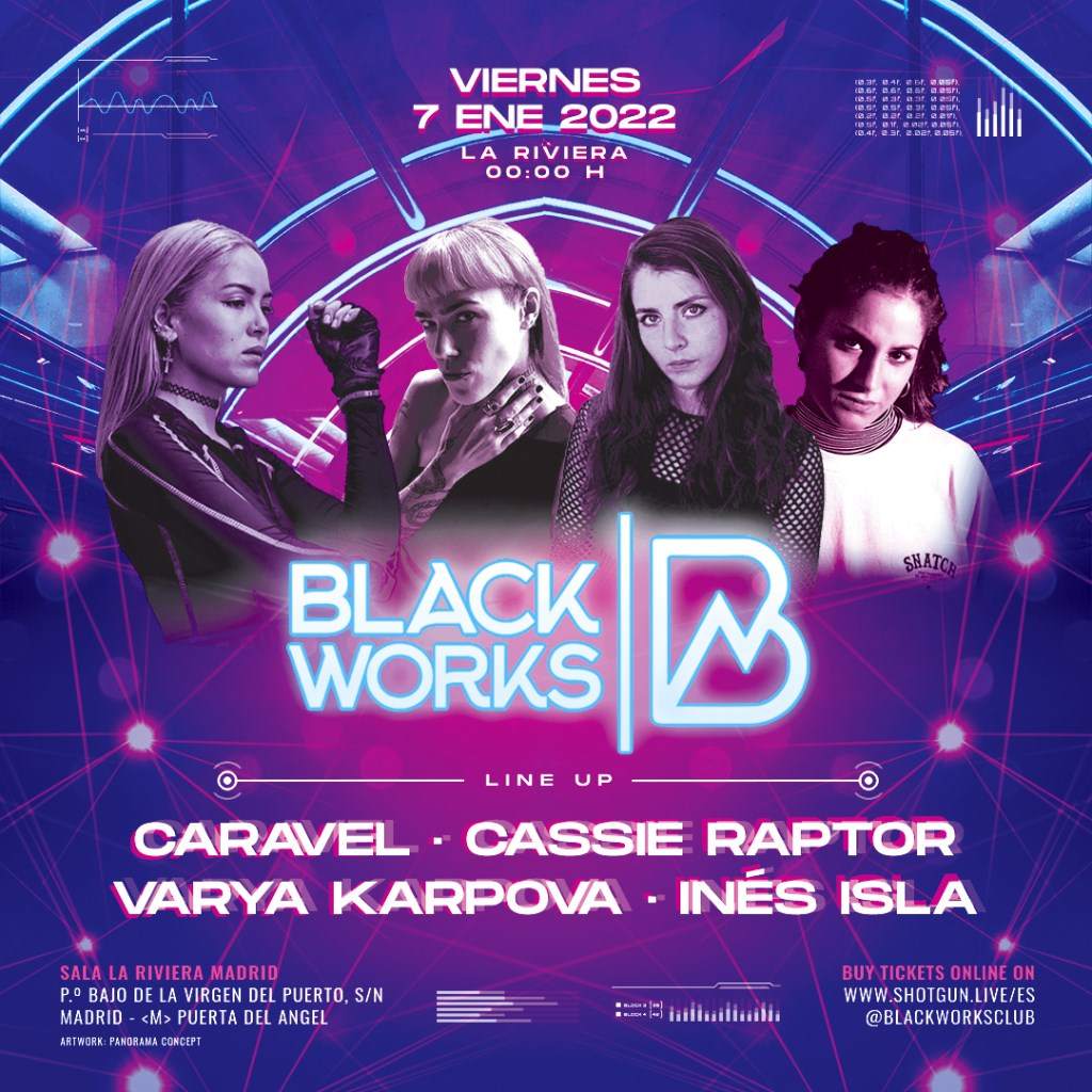 Blackworks: CARAVEL Cassie Raptor Varya Karpova at La Riviera, Madrid