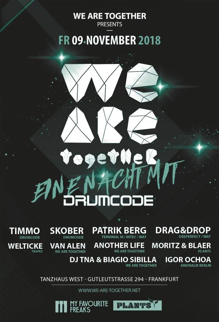 We Are Together - Eine Nacht mit Drumcode with Timmo & Skober - フライヤー表