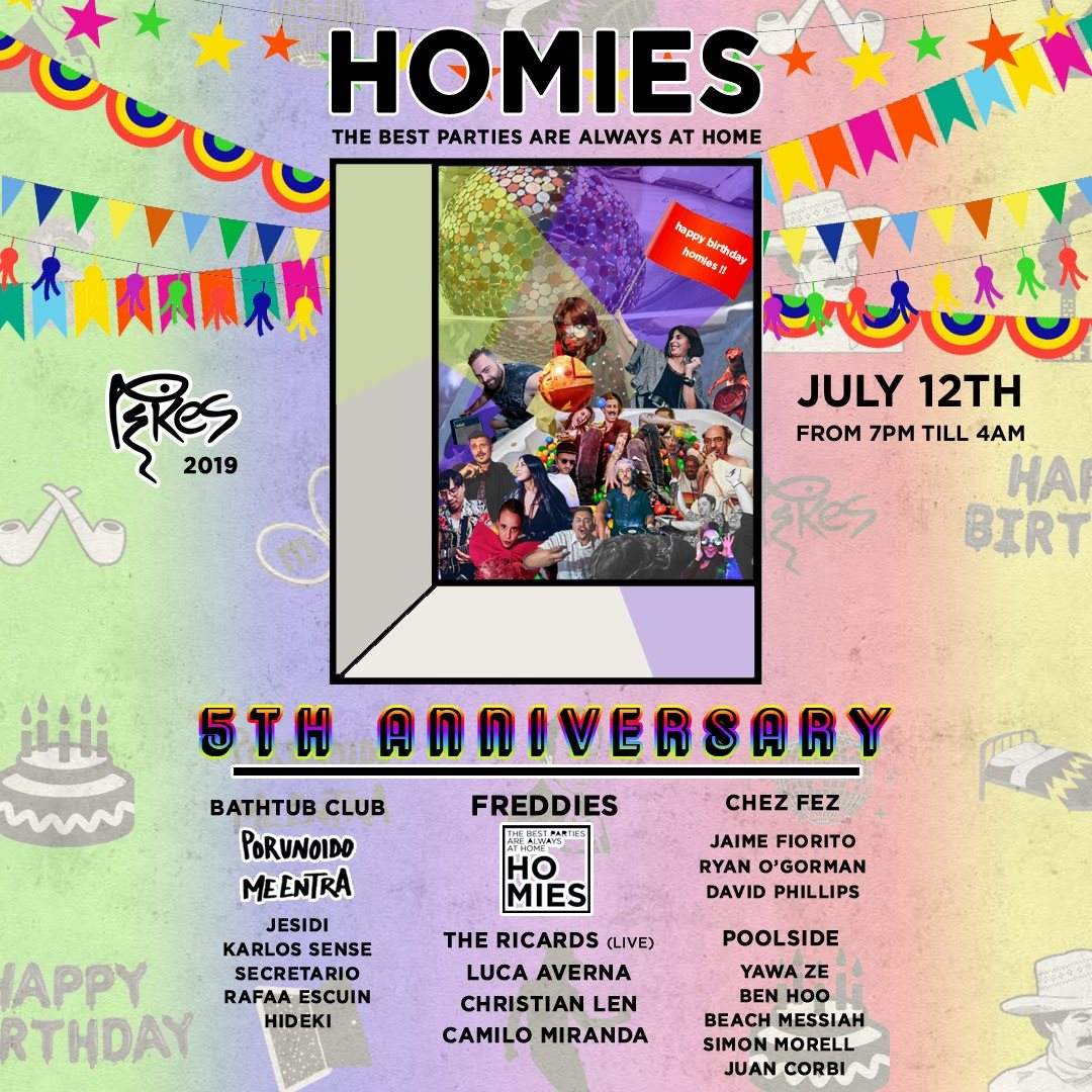 Homies 5th Anniversary Party - フライヤー表