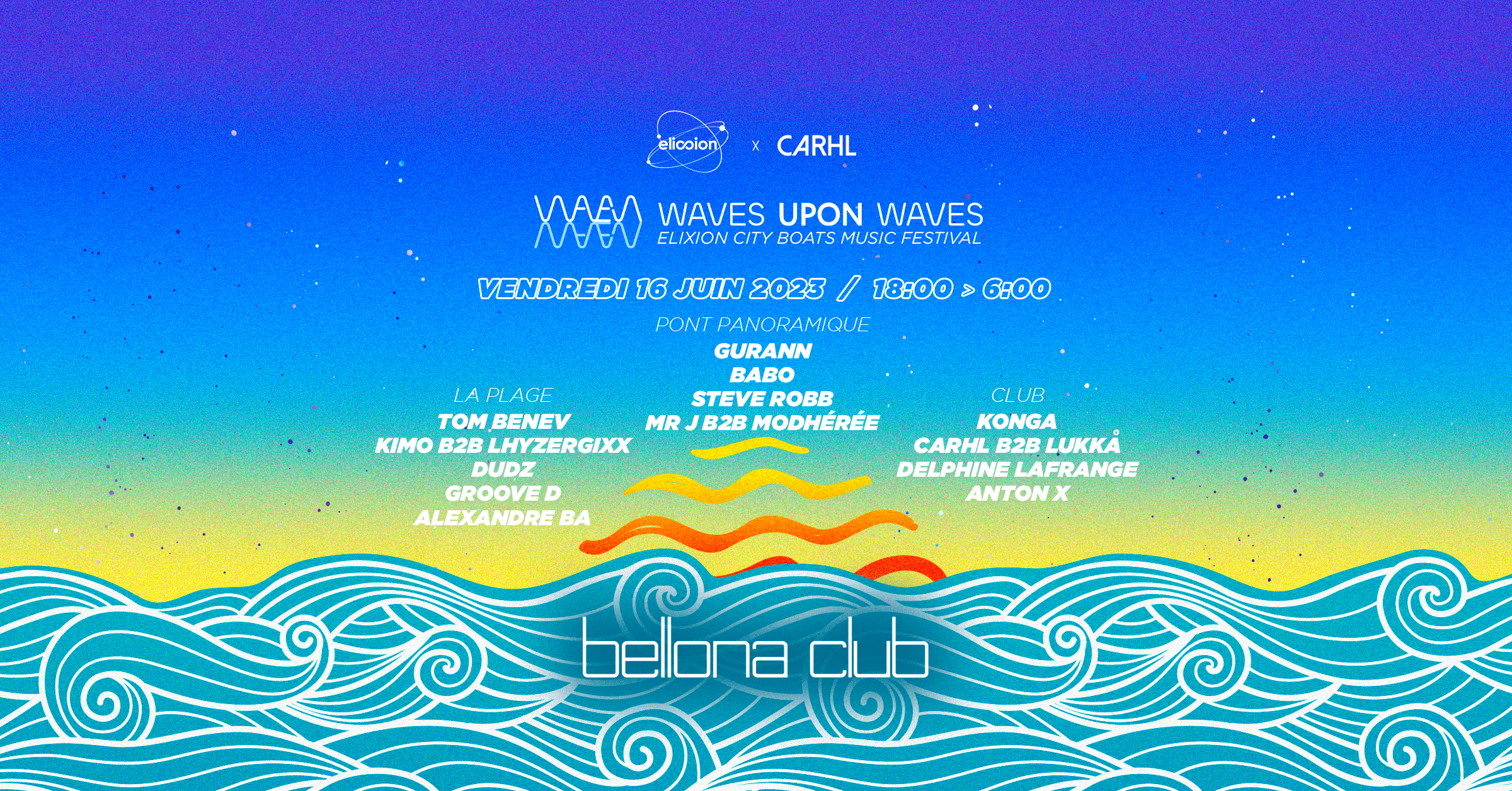 Waves Upon Waves Festival @Bellona Plage + Club - フライヤー表