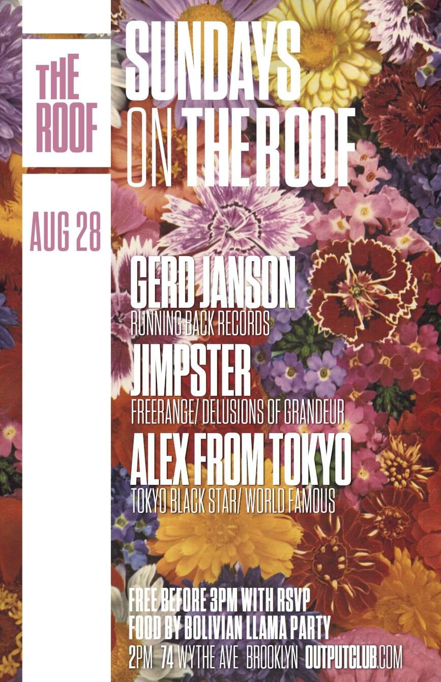 Sundays on The Roof - Gerd Janson/ Jimpster/ Alex From Tokyo - フライヤー表