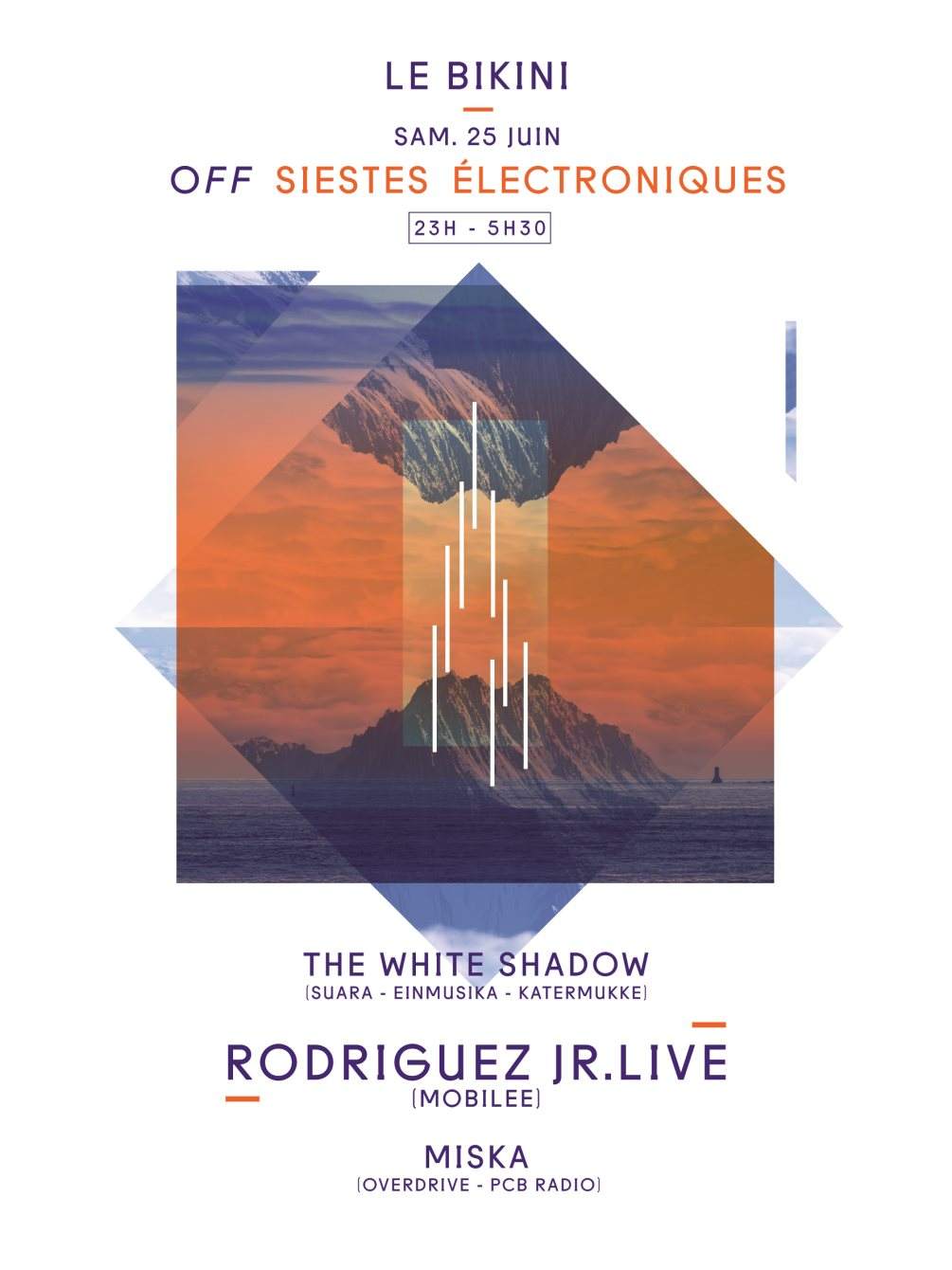 Off Siestes Electroniques: Rodriguez Jr / the White Shadow / Miska - フライヤー表