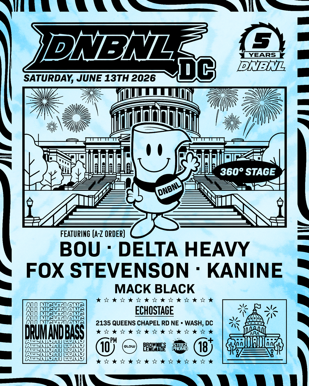 DNBNL DC: Bou, Delta Heavy, Fox Stevenson, Kanine (360° Stage) at