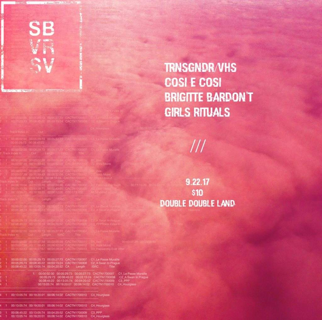 Trnsgndr/VHS, Così e Così, Brigitte Bardon't & Girls Rituals - Página frontal