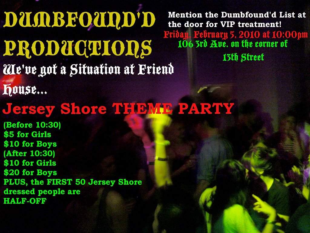 Jersey Shore Theme Party - フライヤー表