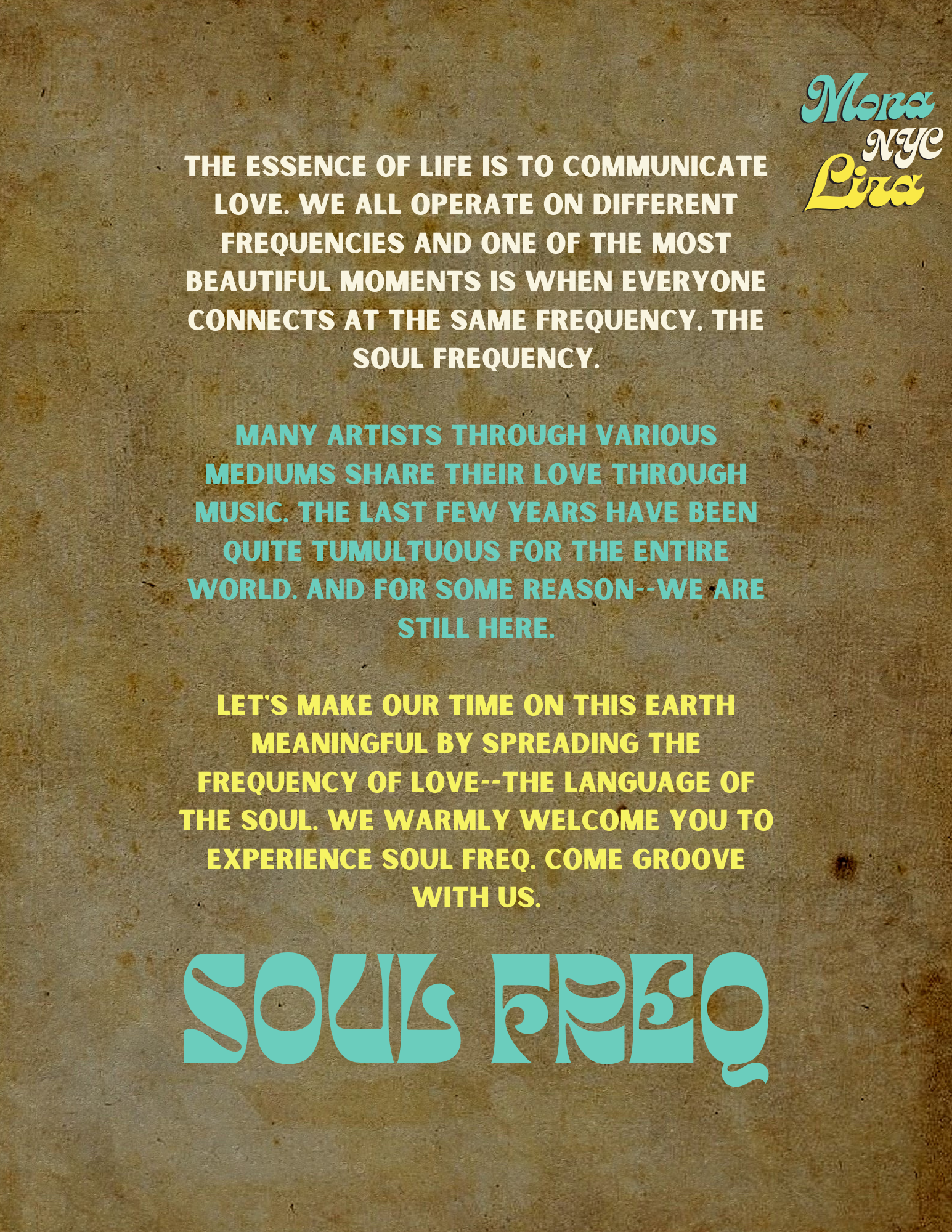 Soul Freq by Mona Liza NYC Productions - Página trasera