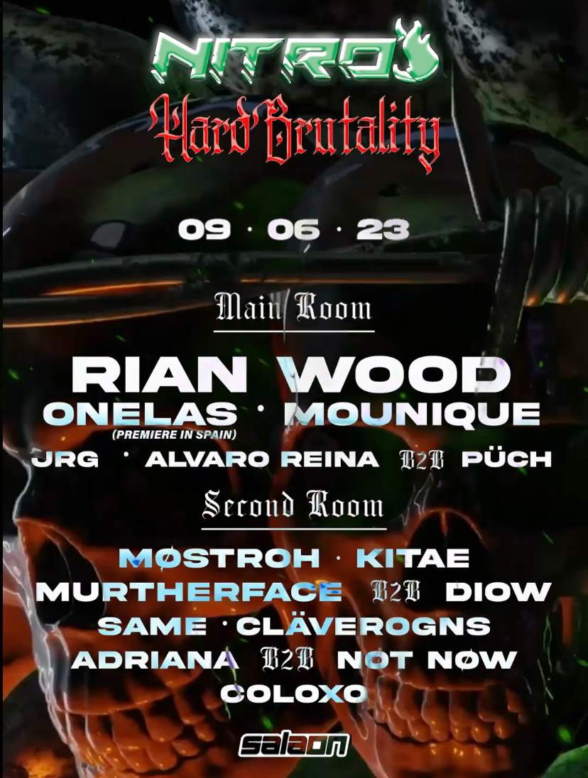Nitro x Hardbrutality: Rian Wood + Onelas (Premiere) + moUnique + JRG + Many more DJS - Página frontal