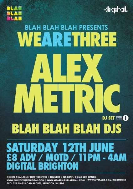 Blah Blah Blah Weare3 presents Alex Metric - Página frontal