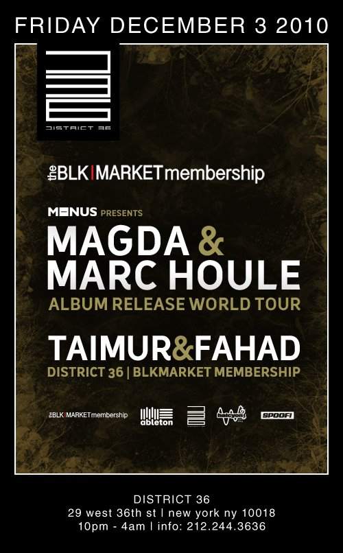 Blkmarket Membership with Magda and Marc Houle Live - フライヤー表