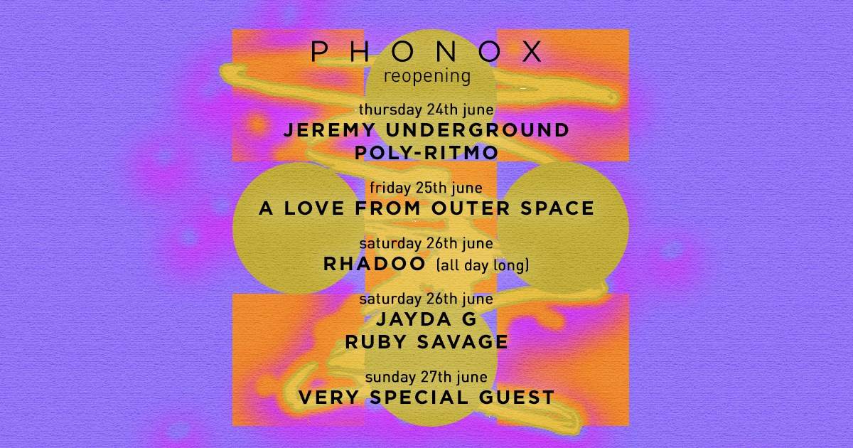 Phonox Reopening: Jeremy Underground & Poly-Ritmo - Página frontal