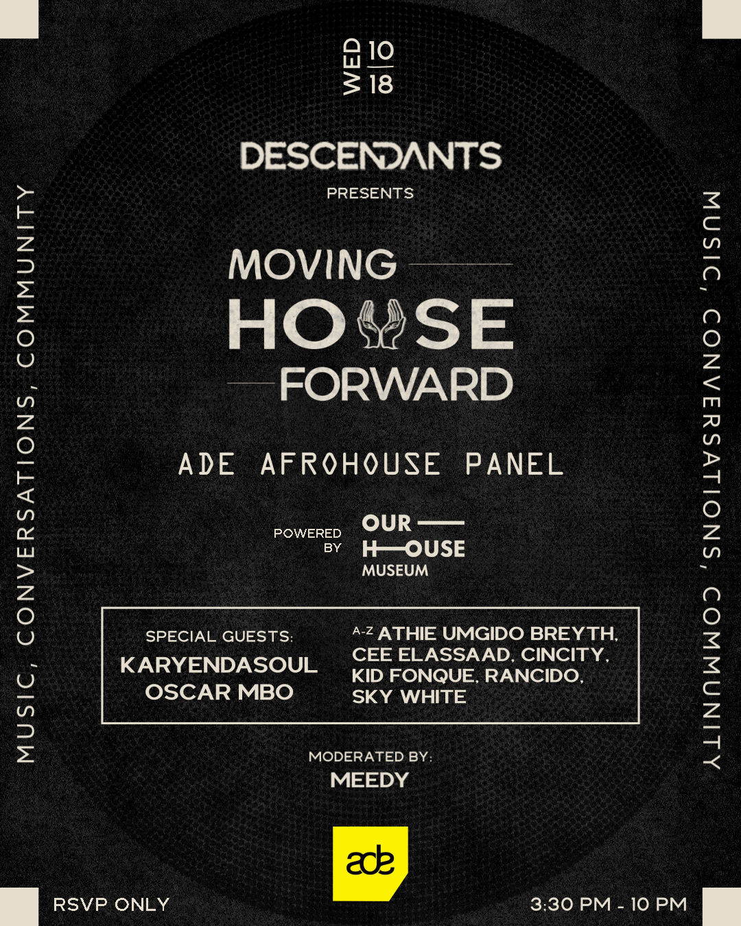 DESCENDANTS presents: Moving House Forward (ADE Afro House Panel) - フライヤー表