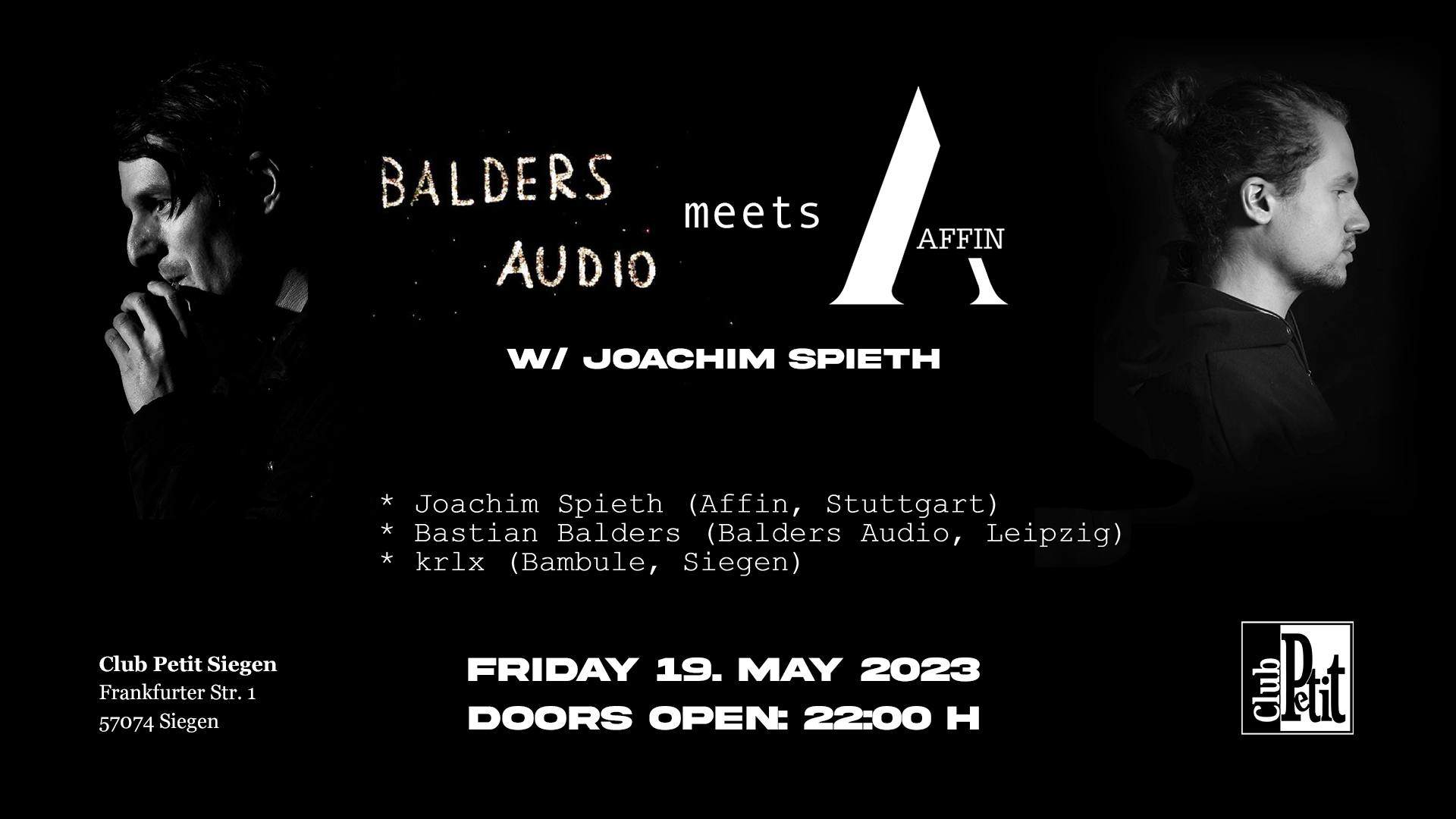 Balders Audio meets Affin with Joachim Spieth - フライヤー表