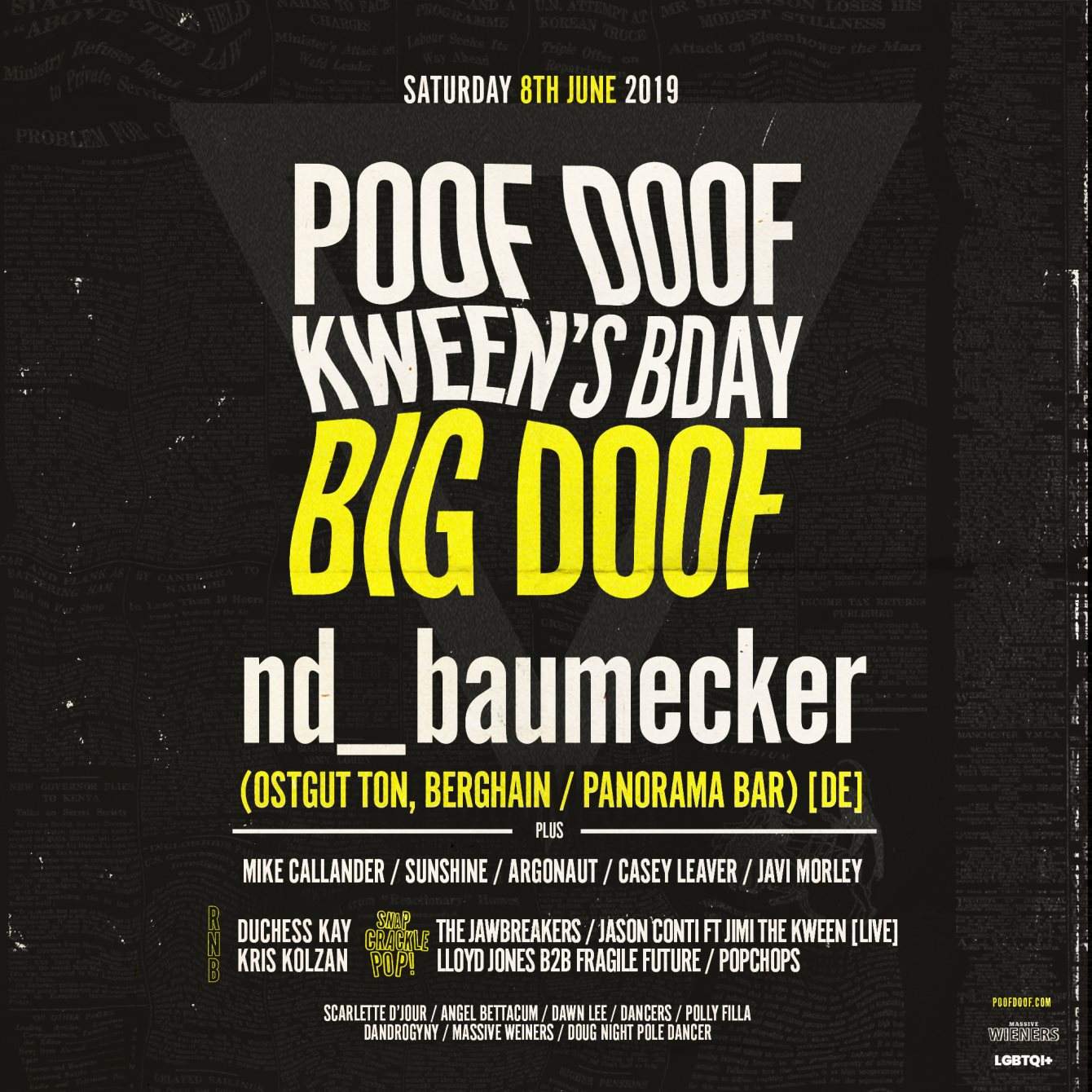 Poof Doof: Kween's Bday - Flyer front