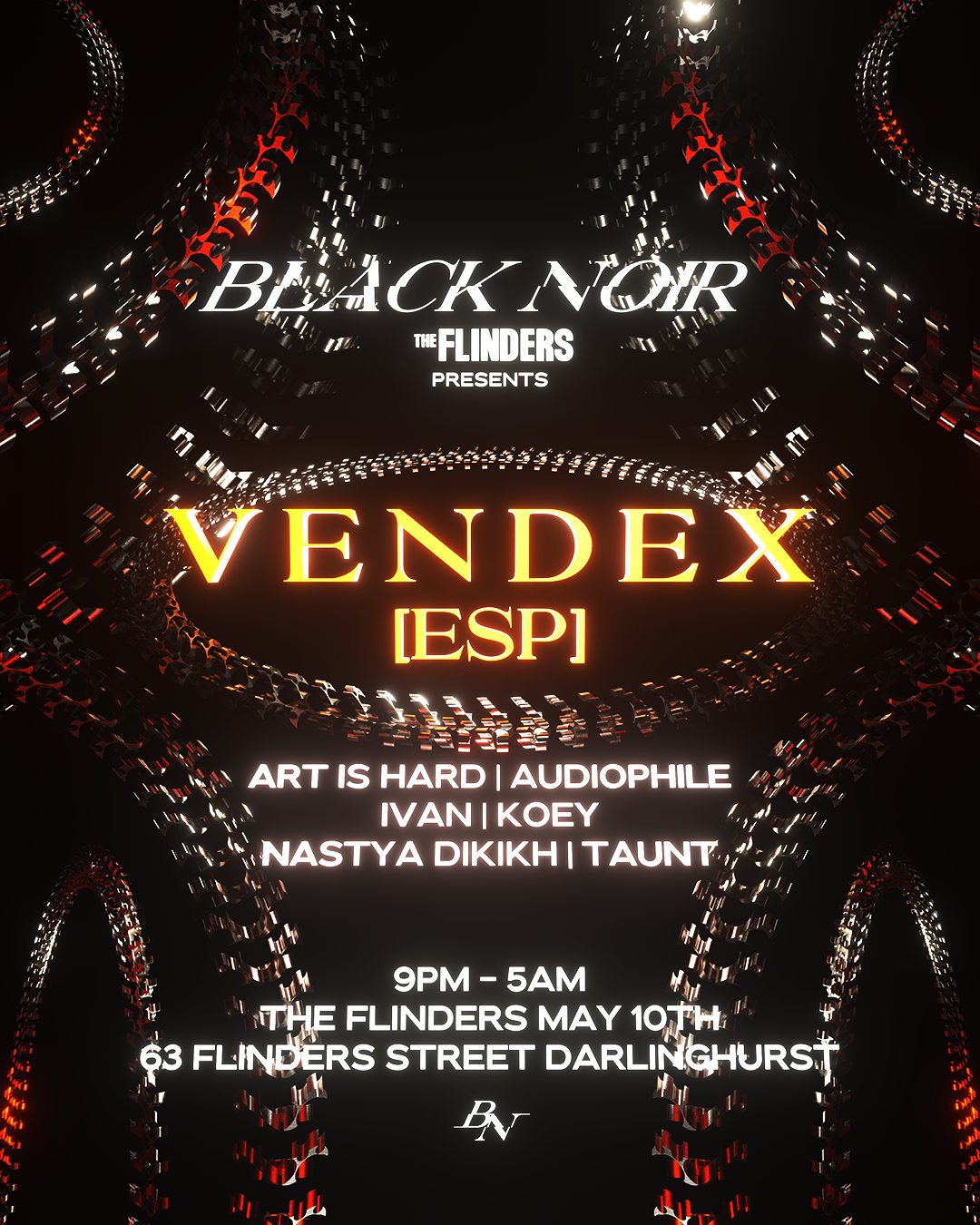 BLACK NOIR presents: Vendex [ESP] - フライヤー表