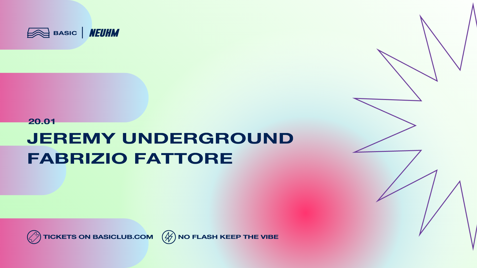 NEUHM • Jeremy Underground + Fabrizio Fattore - フライヤー表