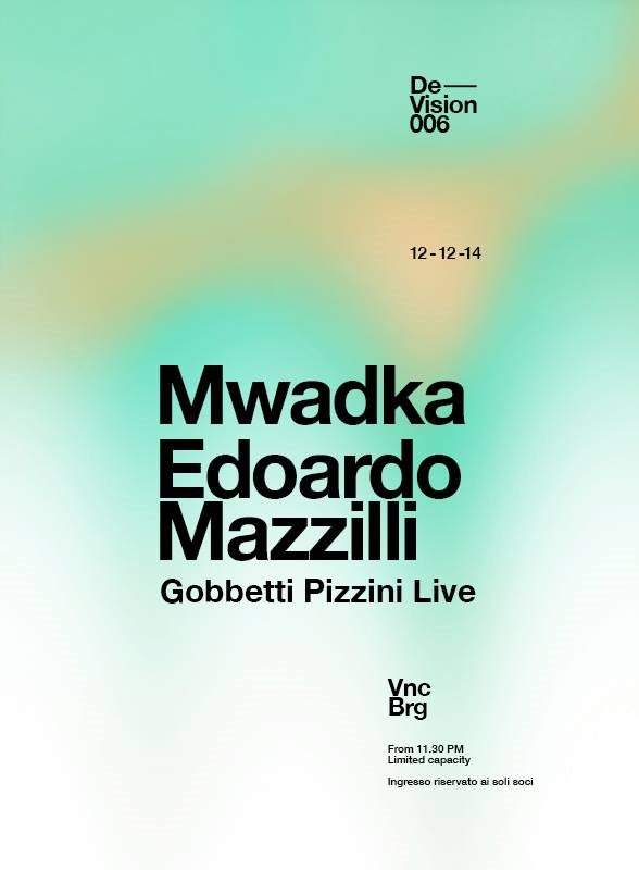 De-Vision006: Mwadka, Edoardo Mazzilli - フライヤー表
