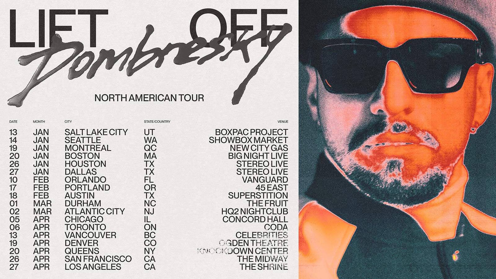 DOMBRESKY PRESENTS: LIFT OFF - THE TOUR - フライヤー表